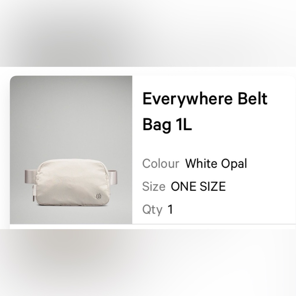 White Opal Belt Bag 1L lululemon NWT